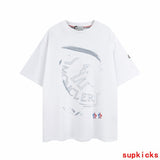 Side profile of Moncler luxury clothing with monogram-inspired silhouette