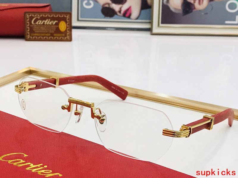 Close-up detail view of Cartier unisex sunglasses