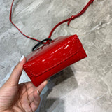 Polished Faux Leather Handbag - Everyday Elegance | Women's Everyday Carry Handbag #1052 - hardware and detail close-up (image 5) of designer-inspired handbag