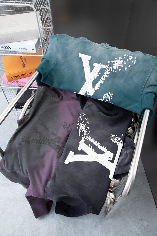 Close-up detail shot of Louis Vuitton luxury clothing with tailored silhouette
