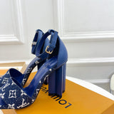 Louis Vuitton Tan High-Top Sneakers - Angled View