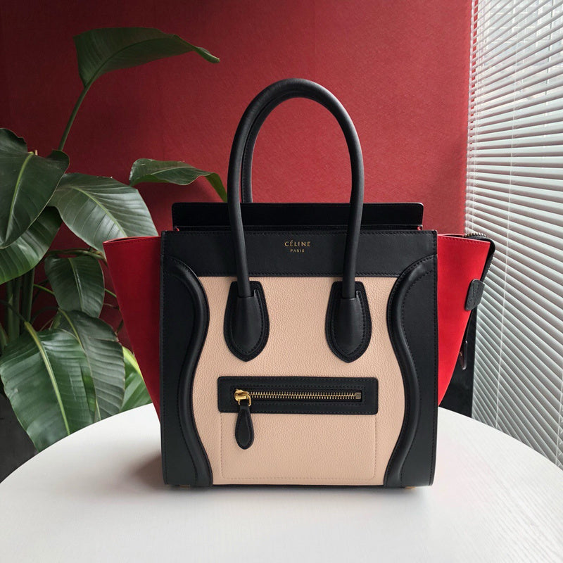 Front view of modern structured women's handbag – women's luxury accessory