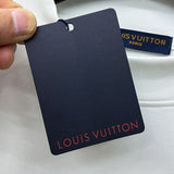 Close-up detail shot of Louis Vuitton luxury clothing with streetwear-inspired cut