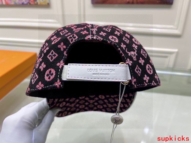 Close-up detail view of Louis Vuitton unisex cap