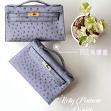 Side view of contemporary structured handbag