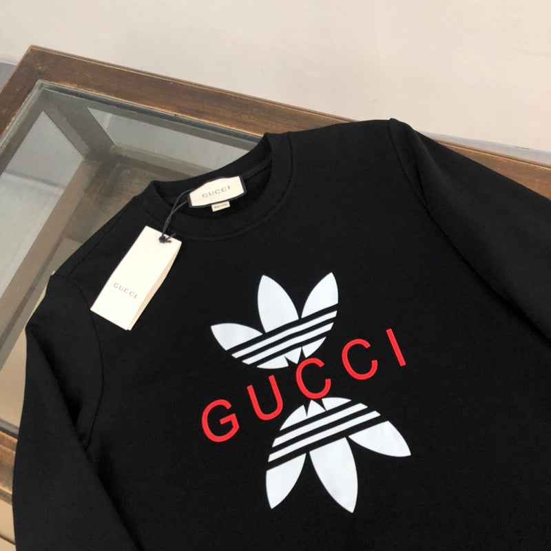 Close-up detail shot of Gucci luxury clothing with relaxed-fit cut