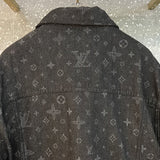 Back view of Louis Vuitton luxury clothing with label-forward styling