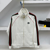Front view of Gucci luxury clothing with label-forward styling