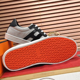 Hermès Grey Pointed-Toe Flats - Side Profile View