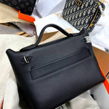 Side view of curated structured handbag