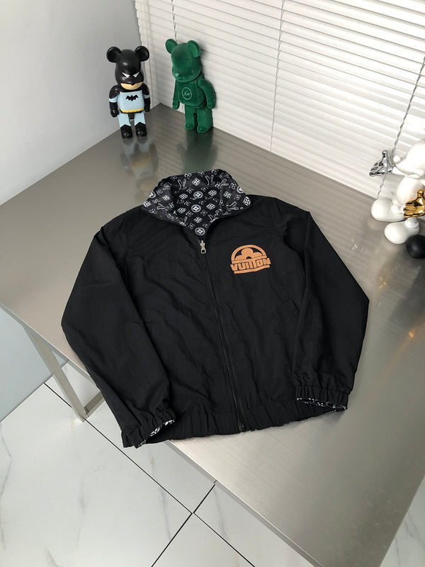 Front view of Louis Vuitton luxury clothing with tailored silhouette