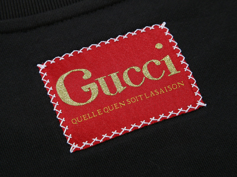 Side profile of Gucci luxury clothing with streetwear-inspired cut