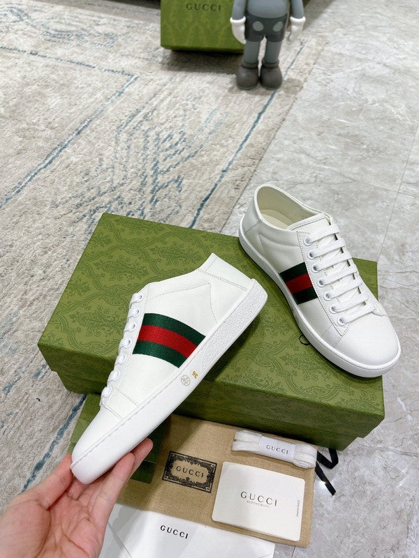 Gucci tonal black luxury sneakers view 5 premium leather build