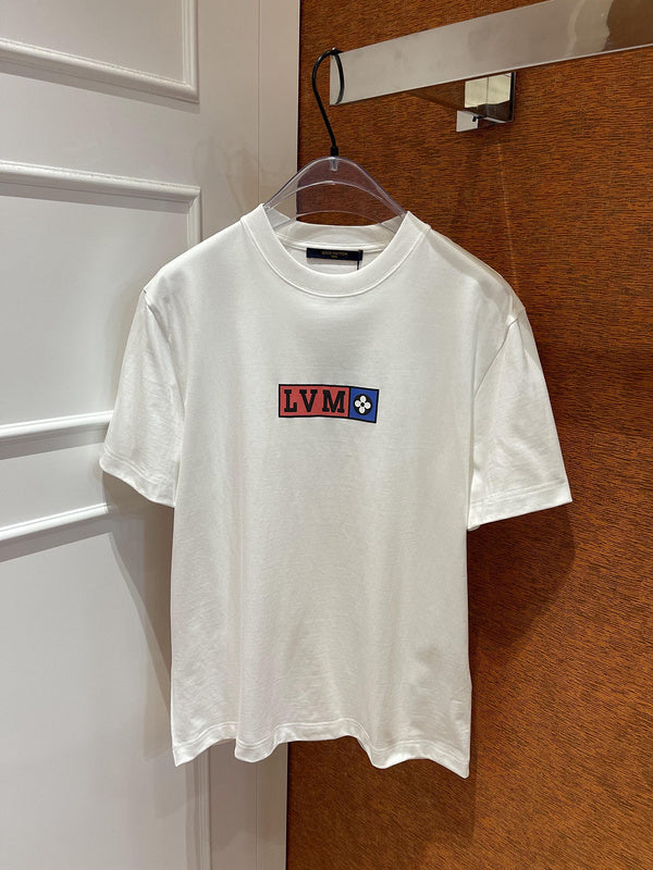 Full styled look of Louis Vuitton cotton t-shirt with tailored silhouette