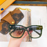 Close-up detail view of Louis Vuitton unisex sunglasses