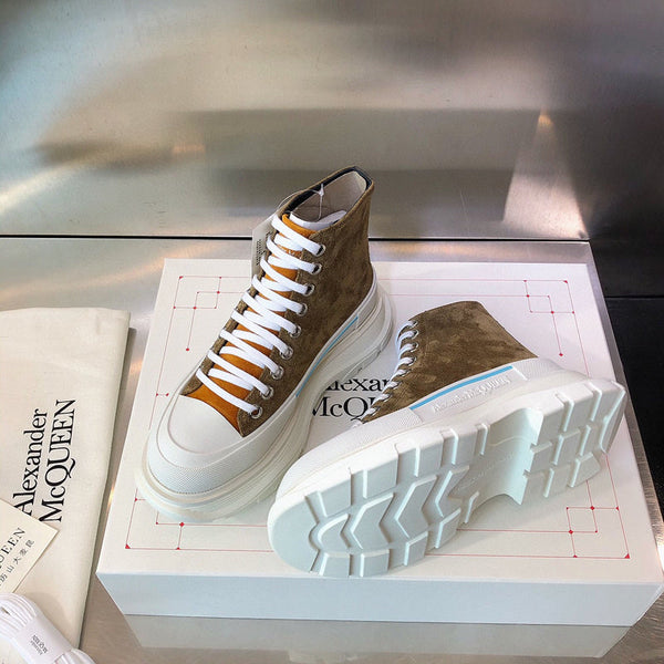 Alexander McQueen White Slip-On Sneakers - Angled View