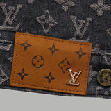 Front view of Louis Vuitton luxury clothing with signature branding