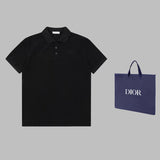 Back view of Polo cotton polo shirt with logo-detail design