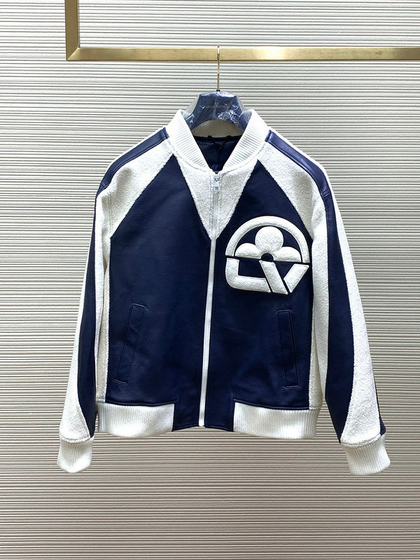 Front view of Louis Vuitton luxury clothing with label-forward styling