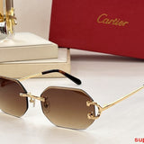 Close-up detail view of Cartier unisex sunglasses