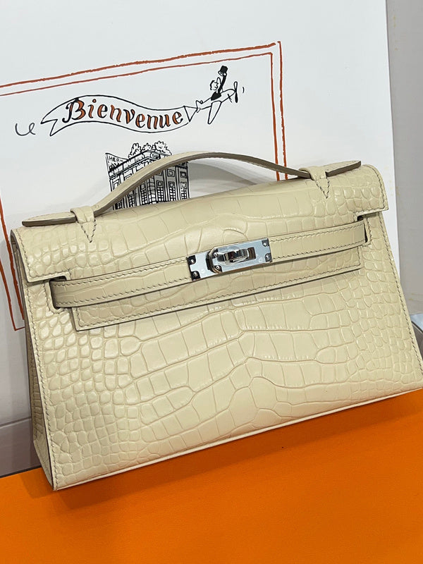 Sophisticated bag shown from front angle