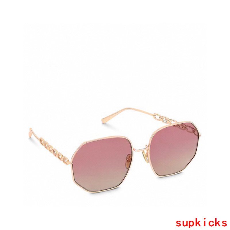 Close-up detail view of Louis Vuitton unisex sunglasses