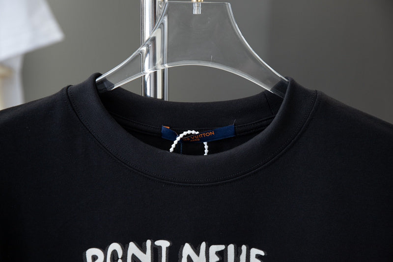 Close-up detail shot of Louis Vuitton cotton t-shirt with tailored silhouette