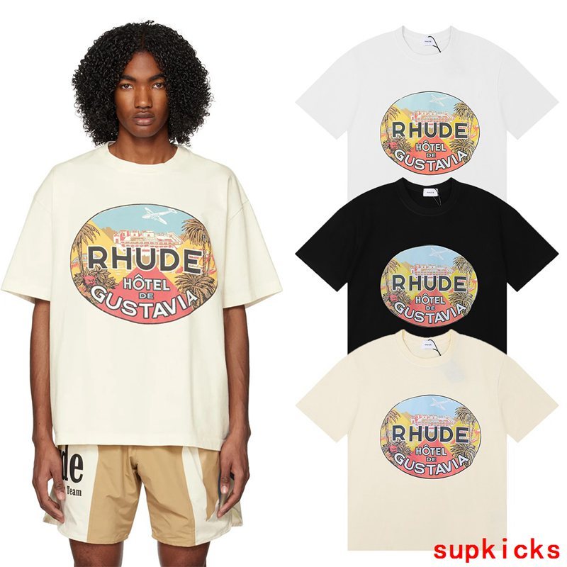 Back view of Rhude luxury clothing with relaxed-fit cut