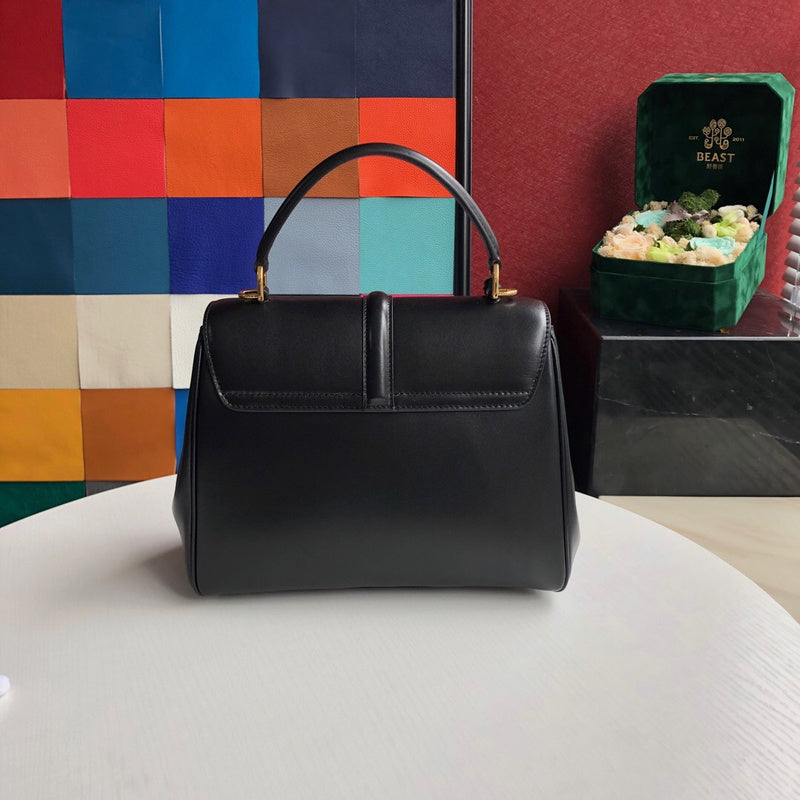 Close-up detail of modern classic women's handbag – women's designer-style accessory