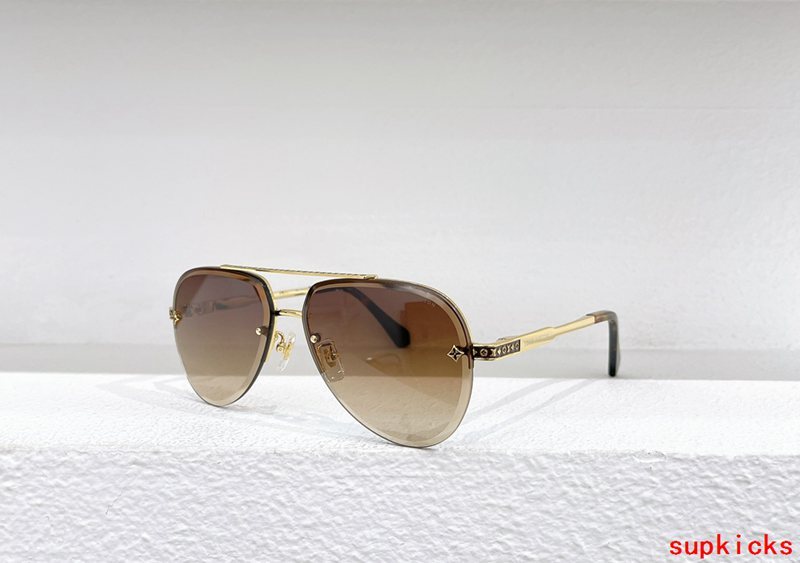 Close-up detail view of Louis Vuitton unisex sunglasses