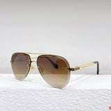 Close-up detail view of Louis Vuitton unisex sunglasses