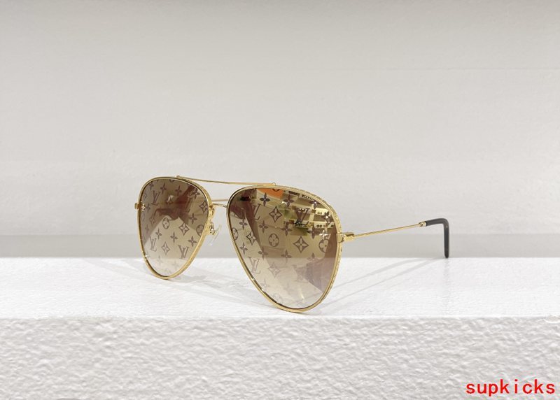 Close-up detail view of Louis Vuitton unisex sunglasses