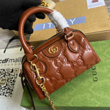 Front view of modern refined women's handbag – women's designer-style accessory