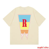 Front view of Rhude luxury clothing with relaxed-fit cut