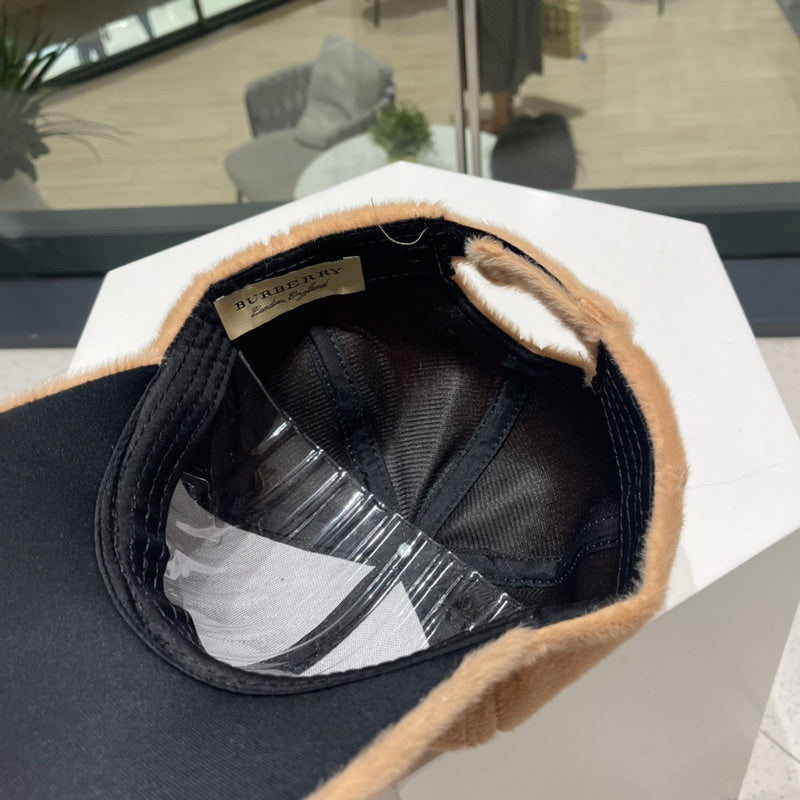 Close-up detail view of Burberry unisex cap