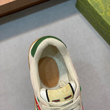 Side profile of Gucci clean off-white sneakers bold athletic profile