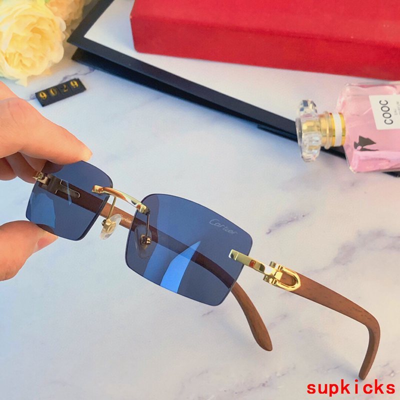 Close-up detail view of Cartier unisex sunglasses