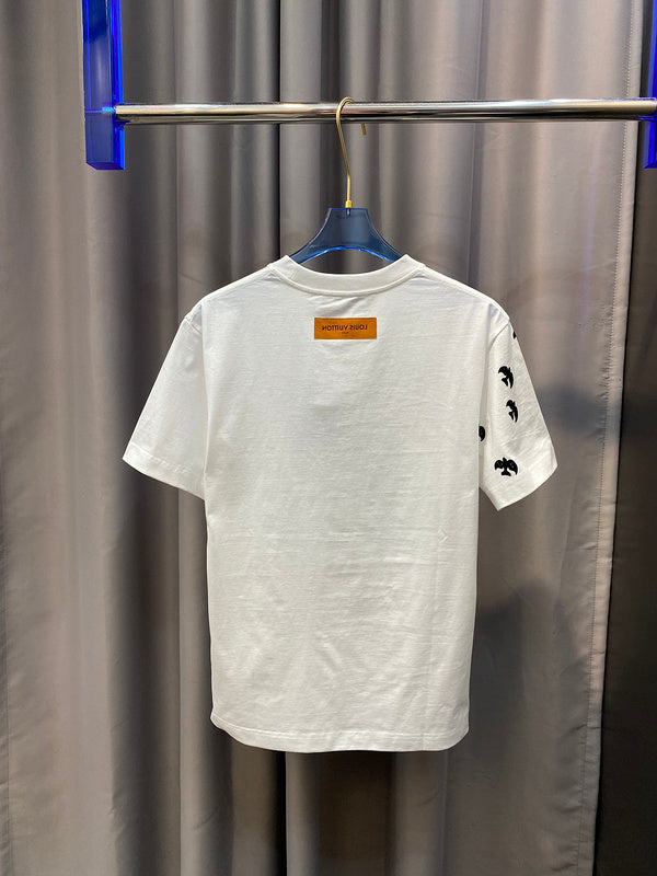 Flat lay presentation of Louis Vuitton cotton t-shirt with tailored silhouette