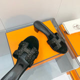 Hermès Grey Espadrille Wedge Sandals - Lifestyle Styling Shot
