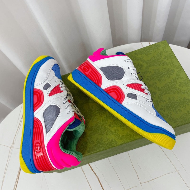 Gucci stone beige luxury sneakers view 7 bold athletic profile