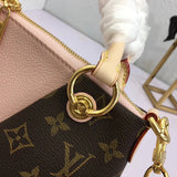 Top view of modern statement women's handbag – women's designer-style accessory