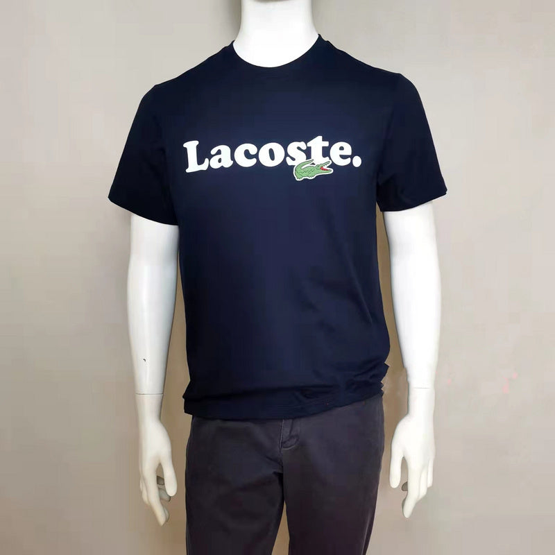 Front view of Lacoste luxury clothing with signature branding