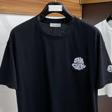 Side profile of Moncler luxury clothing with relaxed-fit cut