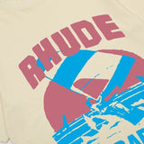 Side profile of Rhude luxury clothing with tailored silhouette