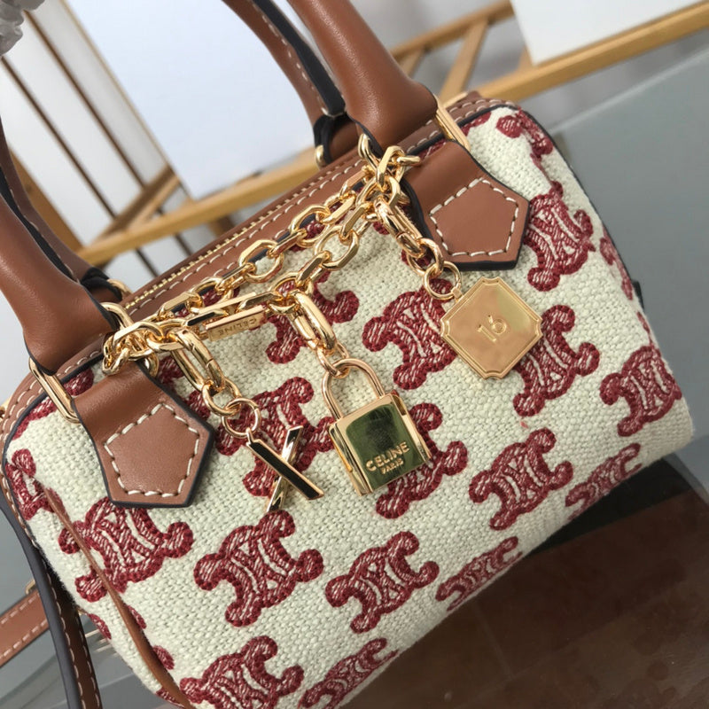 Side profile of premium classic women's handbag – women's luxury accessory