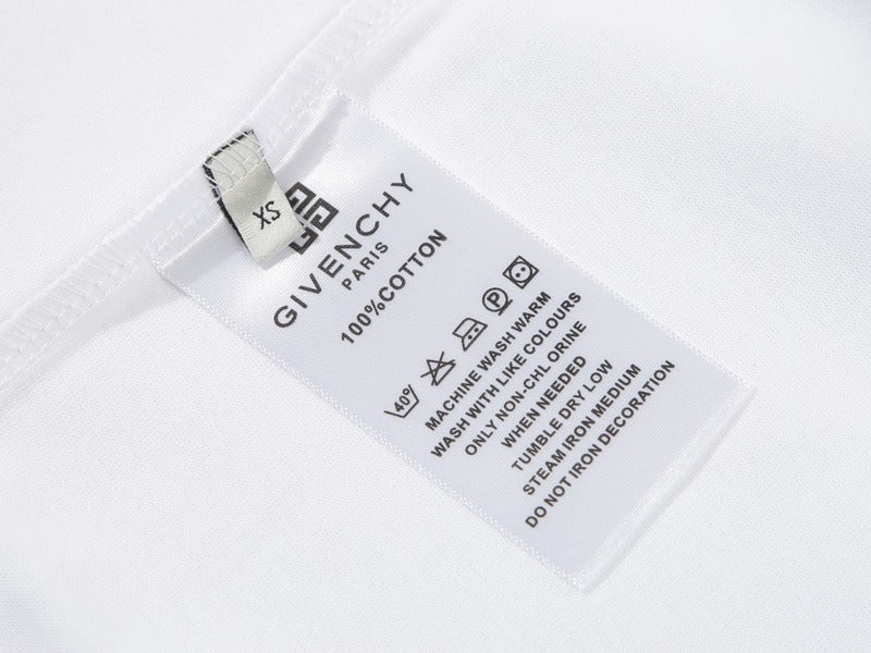 Close-up detail shot of Givenchy luxury clothing with monogram-inspired silhouette
