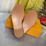 Louis Vuitton Nude Platform Heels - Angled View