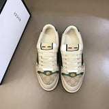 Gucci soft grey luxury sneakers view 10 premium leather build
