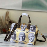 Side profile of modern structured women's handbag – women's premium purse