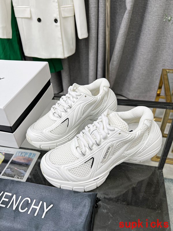 Givenchy White Chunky Platform Sneakers - Angled View